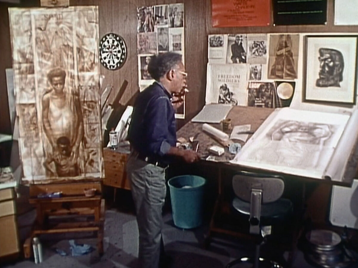 artist Charles White in his studio